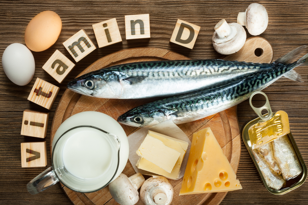 A range of foods containing Vitamin D