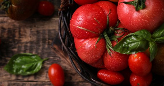 Close up of a bowl of tomatoes