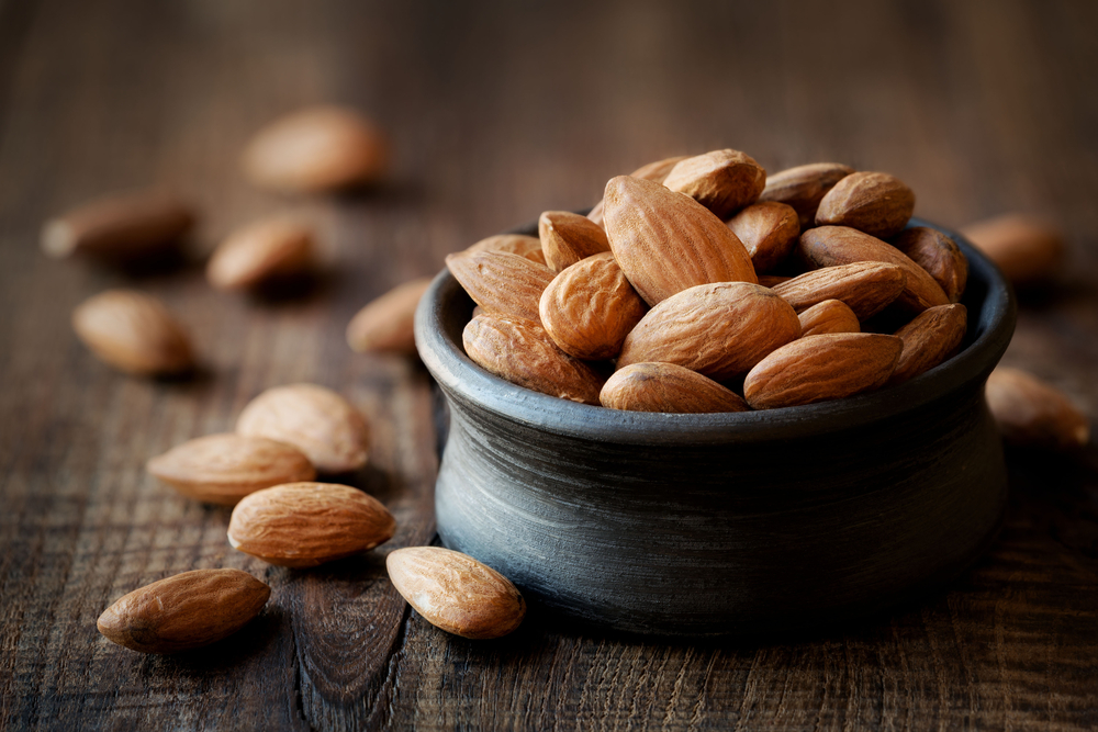 A small bowl of almonds