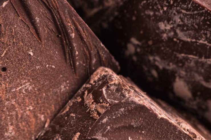 Close up of dark chocolate