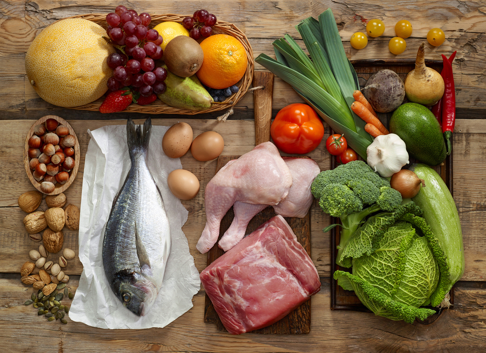 A selection of foods that make up a paleo diet