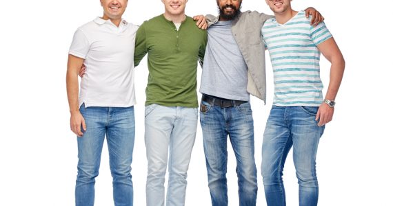 Group of men smiling to represent men's health