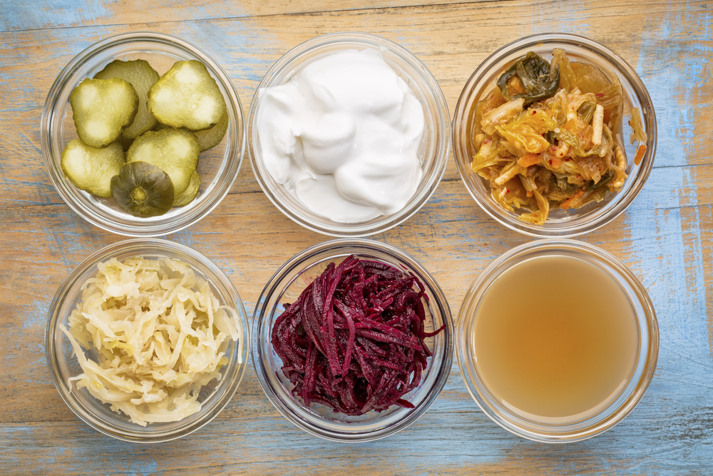 A selection of fermented foods