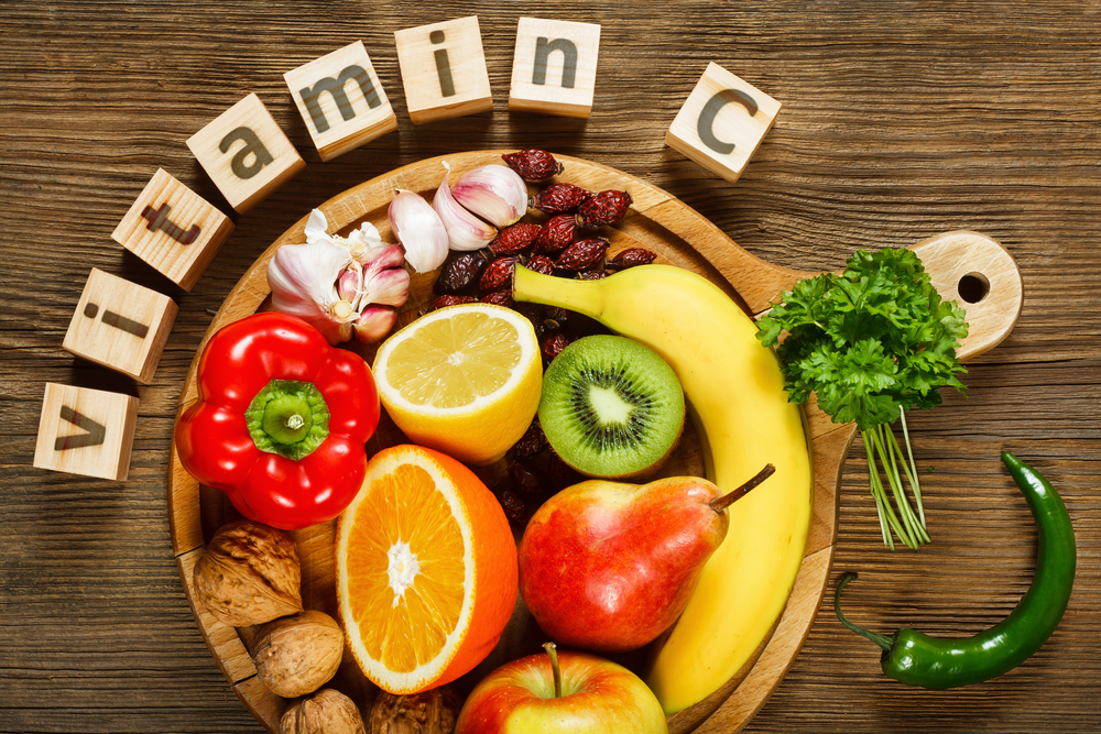 A selection of foods containing Vitamin C