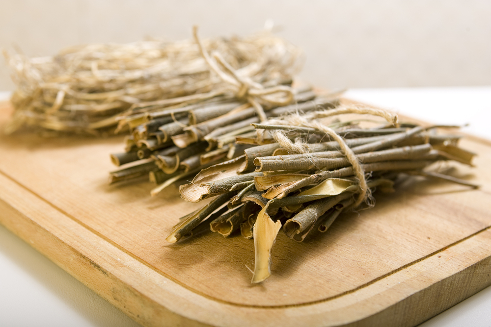 White willow bark used in traditional herbal medicine
