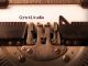 The word gratitude being typed with a typewriter