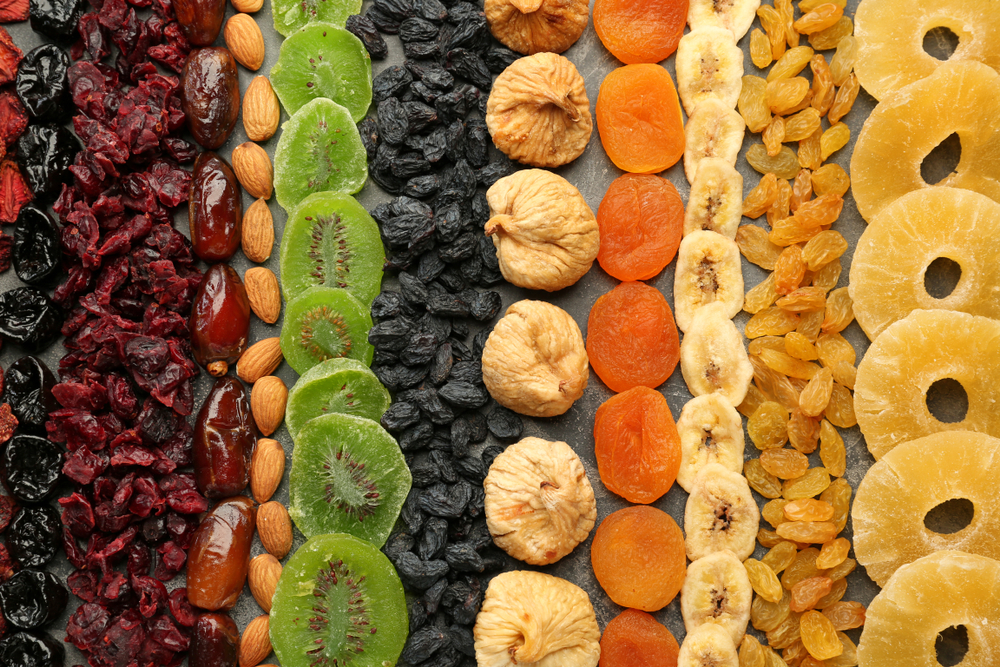 A selection of dried fruits