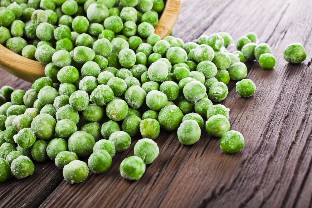 A bowl of frozen peas