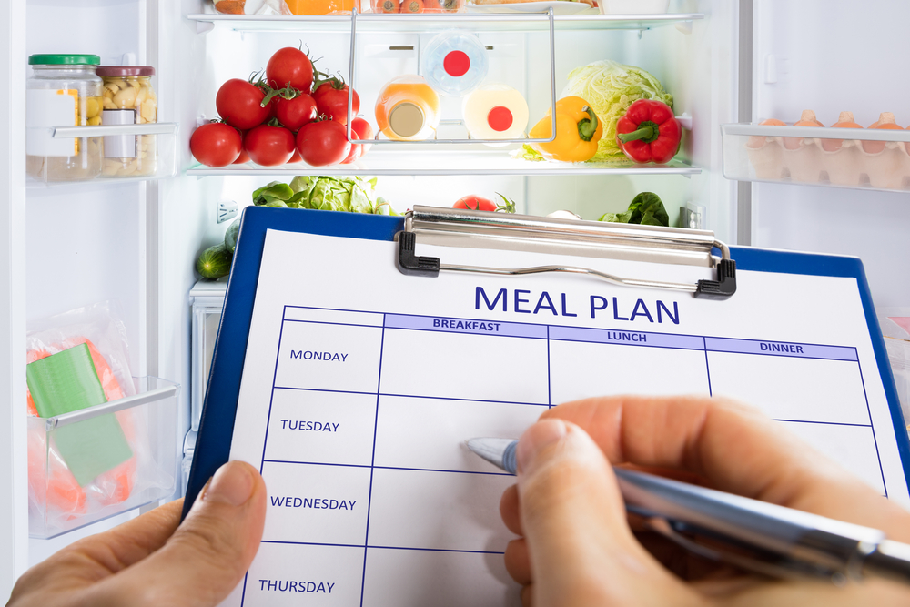 Close up of a meal planner