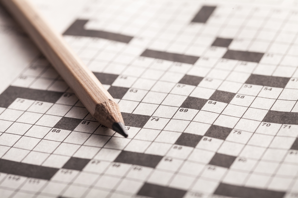 Close up of a crossword