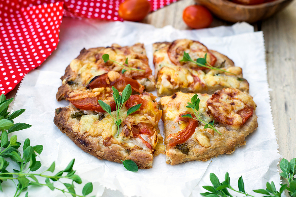 white and whole wheat pizza