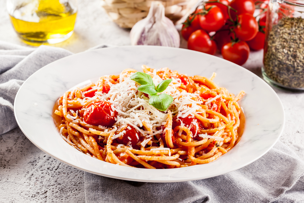 tomato based pasta dish